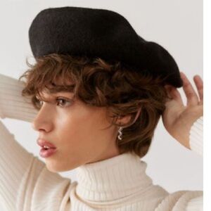 Camel and Black Wool Berets